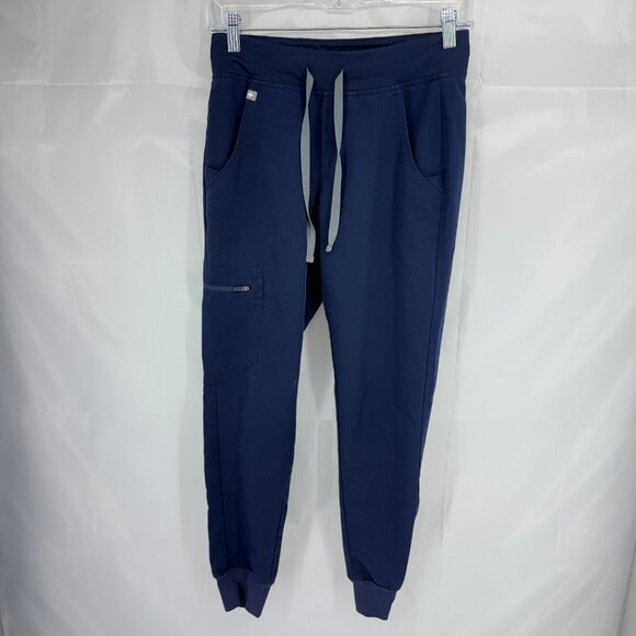 Figs Women XXSP Scrub Set Catarina Top Zamora Pant Navy Blue Drawstring Nurse - Picture 4 of 16